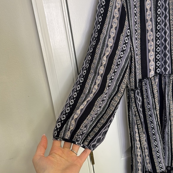 Millibon Boho Black and White Patterned Dress - Picture 7 of 7